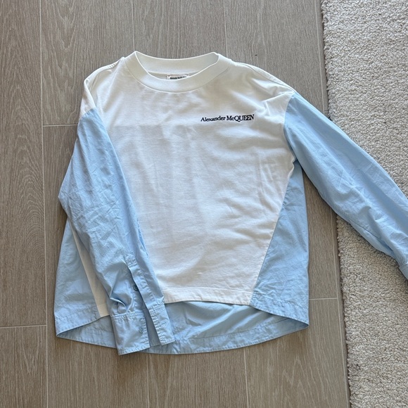 Alexander McQueen Tops - Alexander McQueen Kids Two-Tone Long Sleeve Shirt